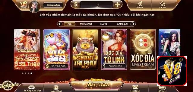 Những sản phẩm có tại cổng game V8Club vin
